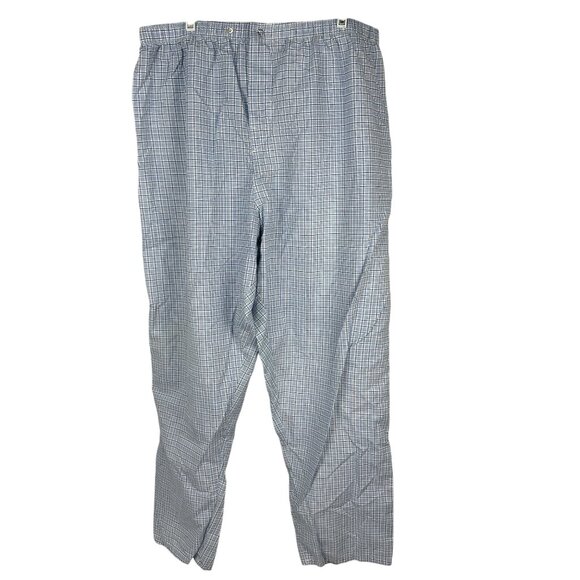 Knightsbridge Mens X-Large Plaid Button Front Pajama Set Blue White - Picture 5 of 14